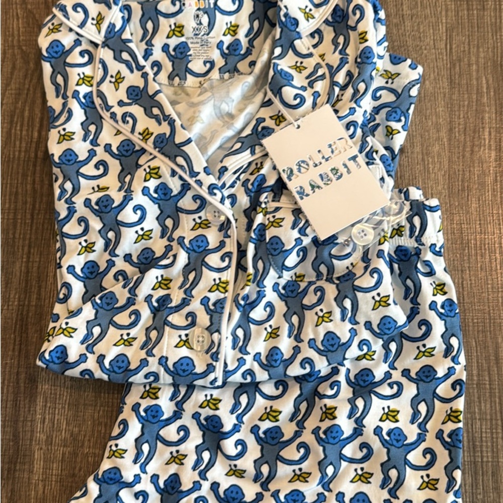 NWT - Roller Rabbit Women’s Pajama Set in Monkey Print
